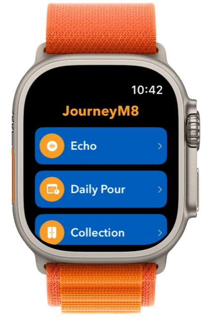 JourneyM8 Apple Watch app — main view
